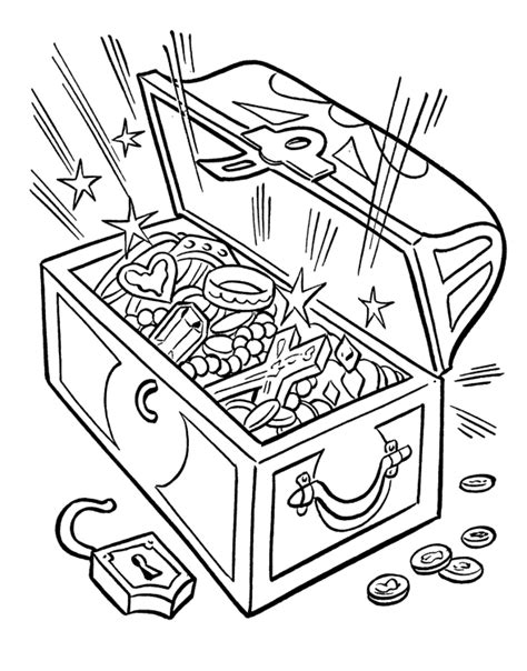 Pirate Treasure Chest Coloring Page Free Printable Coloring Pages