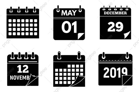 Gambar Set Ikon Halaman Kalender Susunan Acara Clipart Halaman Png