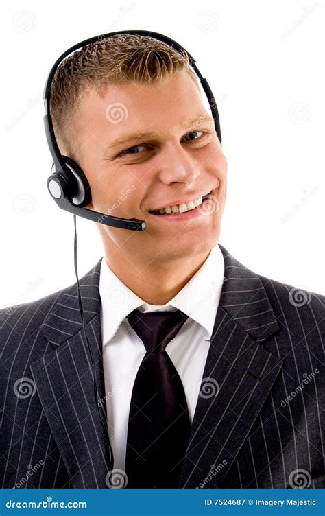 Friendly Customer Service Communicating Stock Image Image Of Handsome