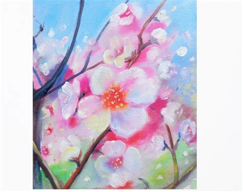Cherry Blossom Painting Spring Oil Painting On Canvas Blossom Tree