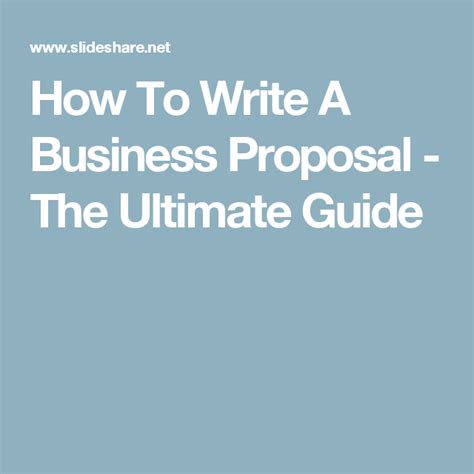 How To Write A Business Proposal The Ultimate Guide Writing A