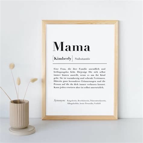 Personalisiertes Poster Mama Personalisiert Definition Mama Geschenk