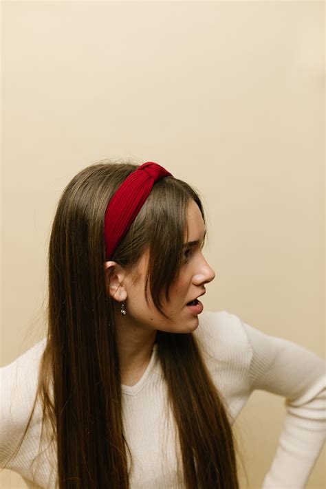 Red Ribbed Women Headband Women Headband Hair Accessories Etsy