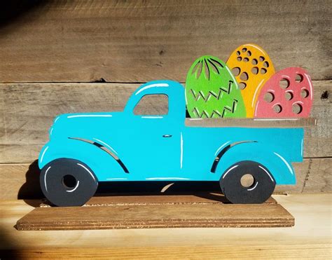 Easter Truck Wooden Decor Easter Truck Red Truck Crafts Truck Crafts