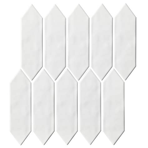 Elongated Hex White Hexagon Mosaic Tile Calibre Concepts