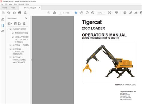 Tigercat C Loader Operators Manual Sn Pdf