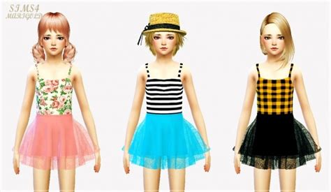 Child Ballerina Mini Skirt And Crop Top At Marigold Sims 4