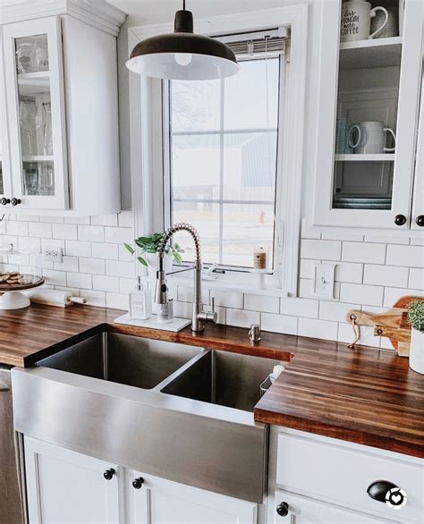10 White Kitchen Cabinets With Butcher Block Counters Homedecorish