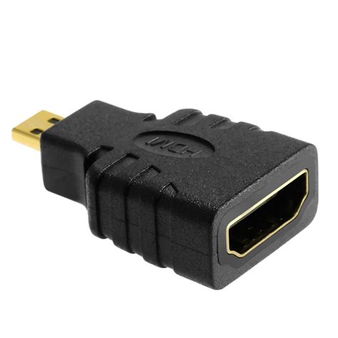 Insten 312601 Micro Hdmi Connector Male To Hdmi Female Adapter Black