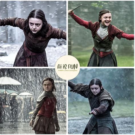Arya Stark Dancing In Rain Illustration Stable Diffusion Raiisfun