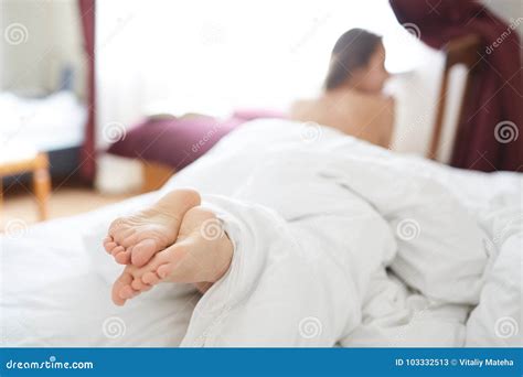 Young Woman Lying On Bed Stock Image Image Of Dawn 103332513