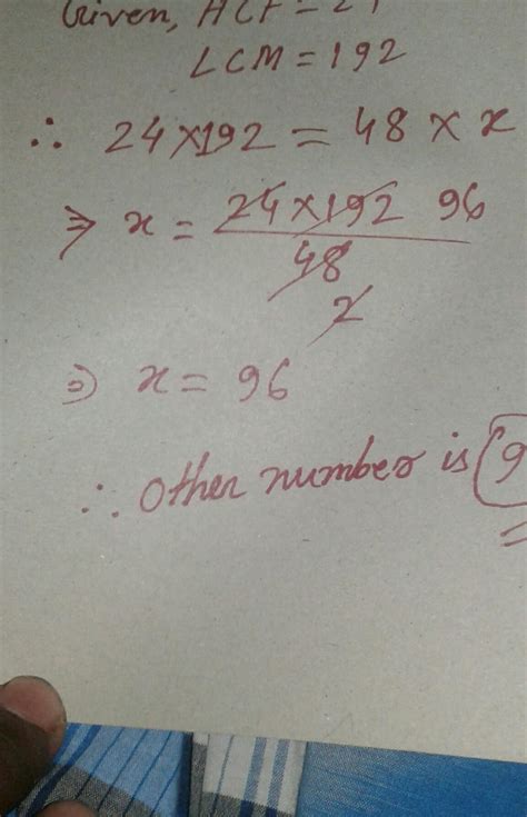 If Hcf And Lcm Of Two Number Are Respectively And If One Number