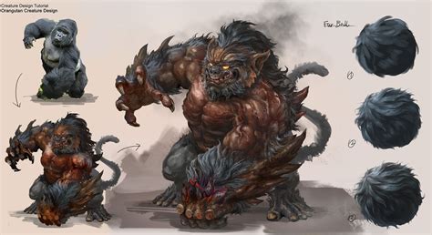 Gorilla Creature Design And Fur Ball Dongjun Lu Creature Design