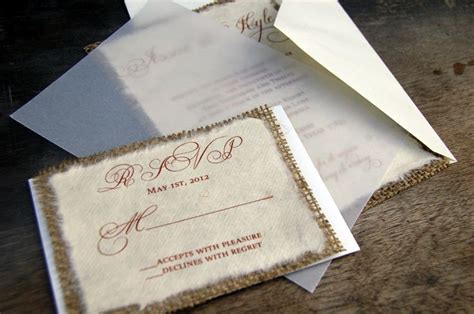 Diy Burlap Invitation And Rsvp Cards Rustic Wedding Invitations