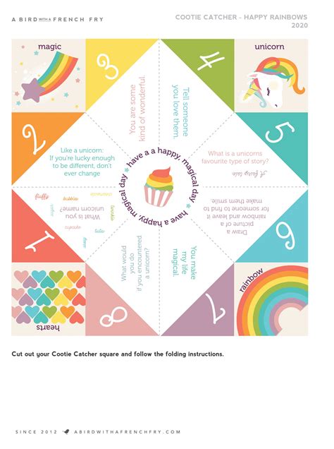 Printable Cootie Catcher Template