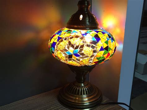 Colorful Mosaic Lamp Saf İpek Hereke