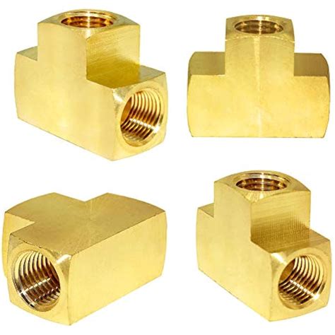 Brass Pipe Fitting Barstock Tee 3 Way 14 X Npt Female Hose Fitting
