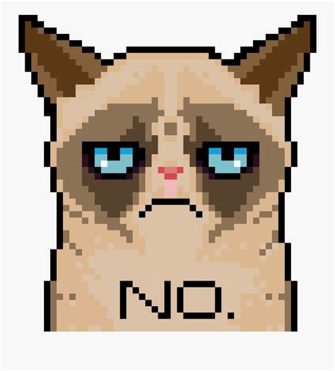 Grumpy Cat Pixel Cat Minecraft Pixel Art Free Transparent Clipart