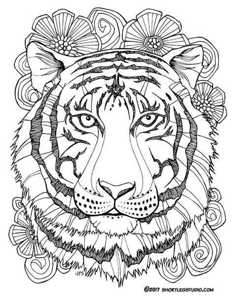 Coloring Pages For Adults Tiger Tiger Head Adult Antistress Coloring