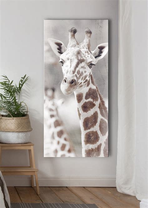Animal Wall Art Giraffe Face Wood Frame Ready To Hang Sense Of Art