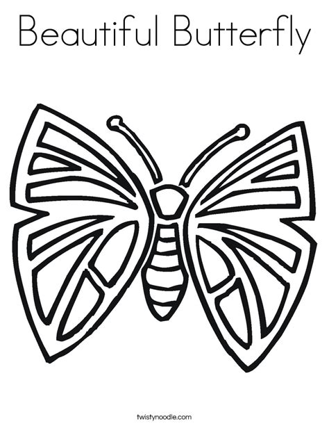 Take in the aroma of flowers as this creature flutters by. Beautiful Butterfly Coloring Page - Twisty Noodle
