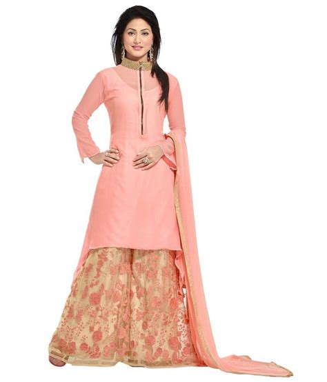 Fashion Devine Pink Georgette Pakistani Suits Unstitched Dress Material Buy Fashion Devine