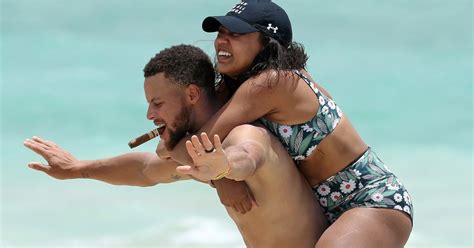 stephen and ayesha curry on the beach in hawaii june 2017 popsugar celebrity