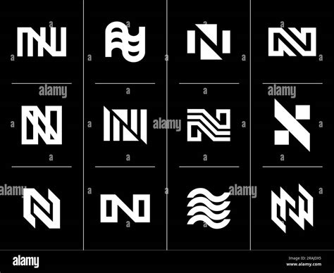 Collection Of Abstract Line Letter N Logo Design Modern Company