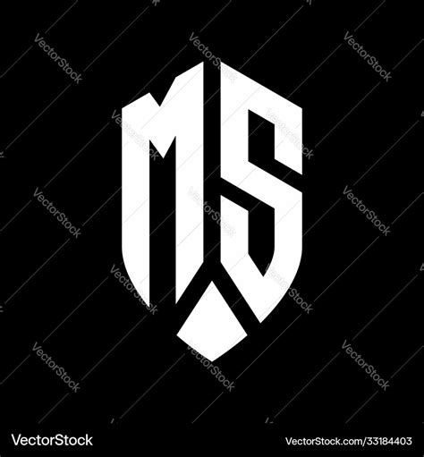 Ms Logo Monogram With Emblem Shield Style Design Vector Image