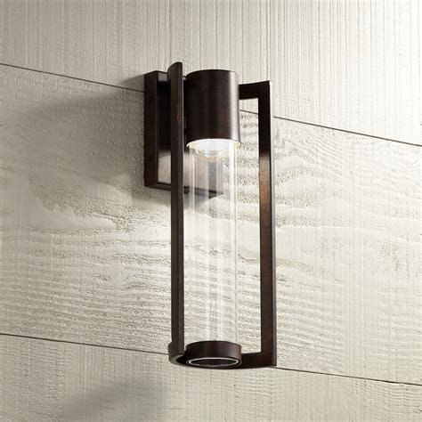 Possini Euro Design Modern Outdoor Wall Light Fixture LED Bronze 15 ...