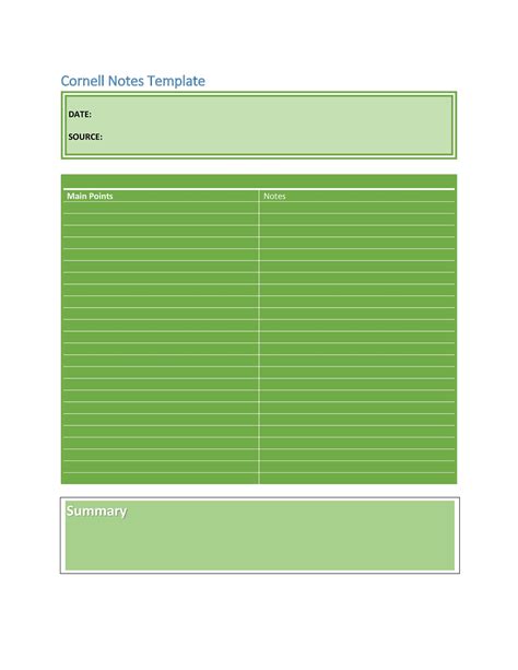 36 Cornell Notes Templates And Examples Word Pdf Template Lab