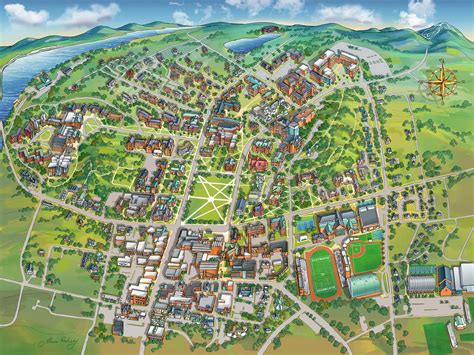 Campus Map Illustration For Colleges And Universities Rabinky Art Llc