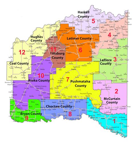 Choctaw Nation Counties Map Map Of West