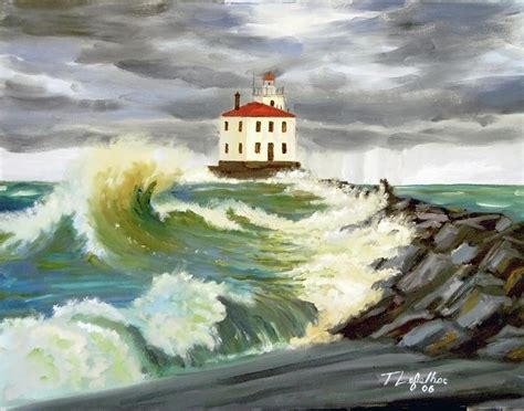 Stormy Lake Painting By Travis Lefelhoc Pixels