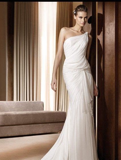 Here offers a fantastic collection of draped wedding dresses , variety of styles, colors to suit you. Greek goddess like draping | Pronovias wedding dress ...