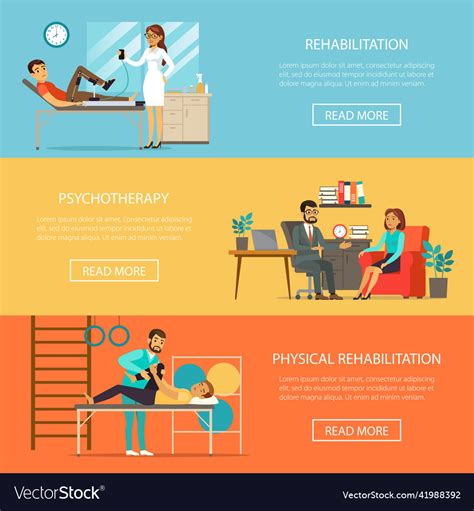 Medical Therapy Horizontal Banners Royalty Free Vector Image