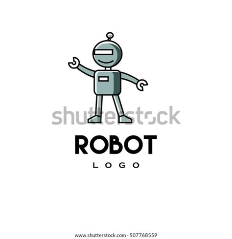 Cute Robot Mascot Logo Design Template Stock Vector Royalty Free