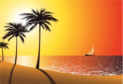 Download High Quality Beach Clip Art Sunset Transparent Png Images