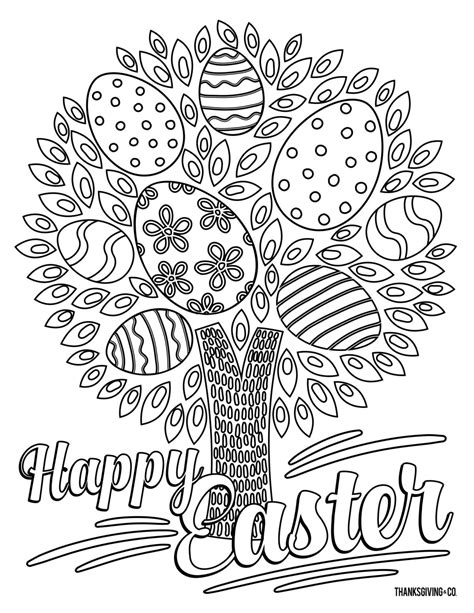 There isn't just the bunny to color; 5 free printable Easter coloring pages for adults that ...