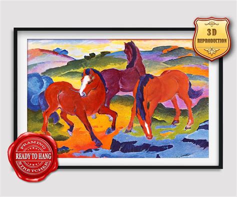 Franz Marc Grazing Horses Iv The Red Horses Giclee Print Etsy