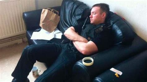 Sleeping Policeman Cop Caught Napping On The Job Mirror Online