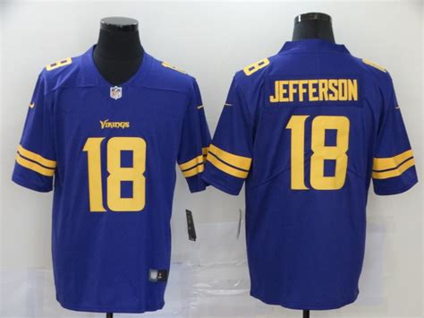 Find a new minnesota vikings jerseys at the official online retailer of the nfl. Men Minnesota Vikings 18 Jefferson Purple Nike Vapor ...