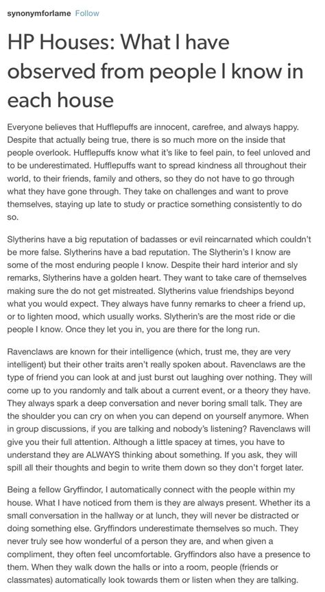 Being sorted into a house is essentially being placed into a family while you are away from home learning about witchcraft and wizardry. HP Houses - Harry Potter | Harry potter headcannons, Harry ...