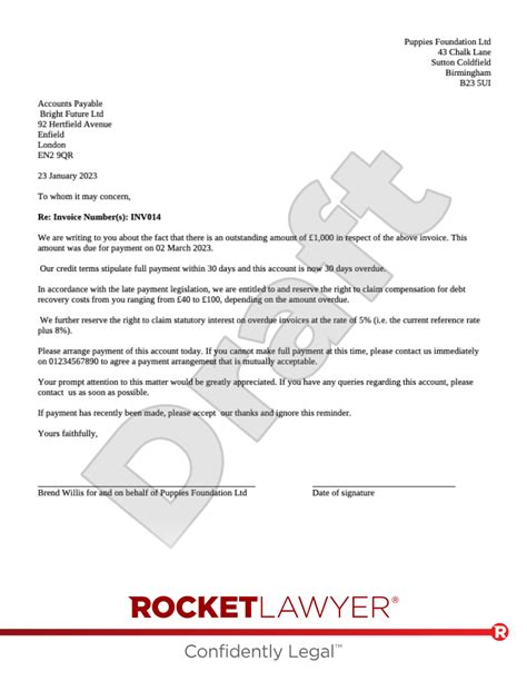 Free Debt Recovery Letter Template And Faqs Rocket Lawyer Uk