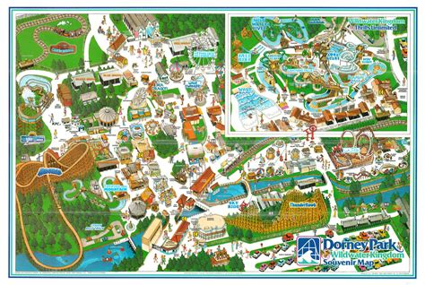 Dorney Park And Wildwater Kingdom Souvenir Map Curtis Wright Maps