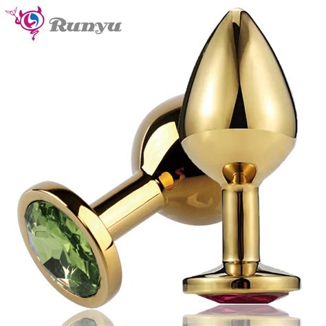 Aluminium Alloy Anal Plug Used For Sex Game Sex Toys Butt Plug Golden China Sex Toys And