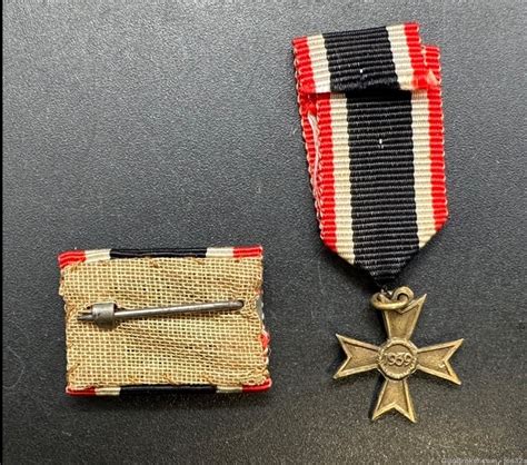 Ww2 German War Merit Cross With Mini Medal Ribbon Bar Badge Wwii Kvk