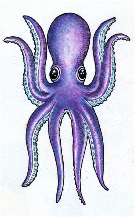 Purple Octopus Watercolor By Raquel Sordi Octopus Art Purple