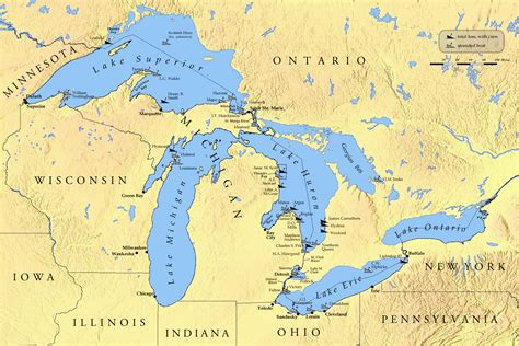 Map Of Michigan With Great Lakes Secretmuseum