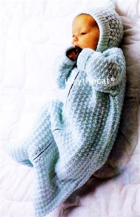 Digital Download Pdf Vintage Knitting Pattern Baby Sleeping Bag Bunting